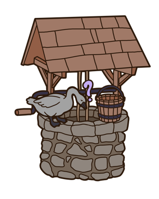 Gans in waterput